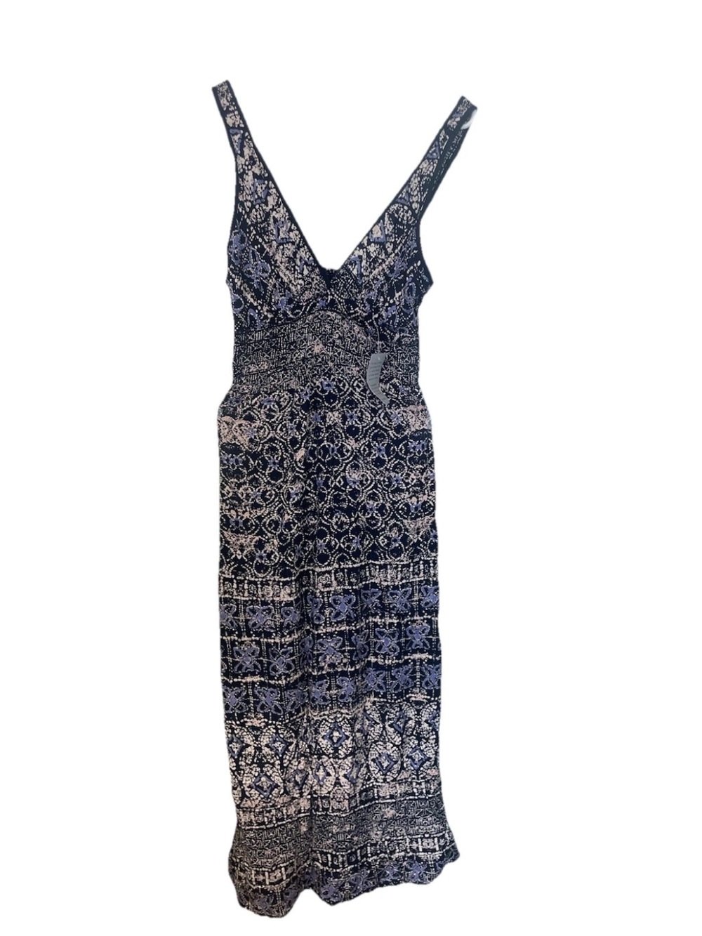 Angie NWT Women’s Navy Blue Paisley Halter Maxi Dress Small Hippie Bohemian